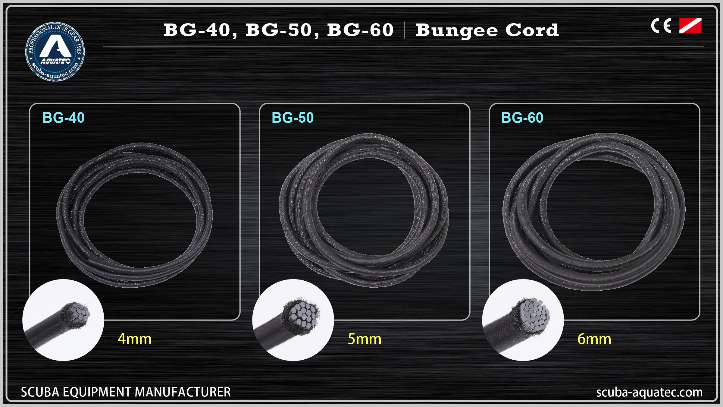 Tauchbungee-Seil für Tauchen Aquatec BG-40 BG-50 BG-60